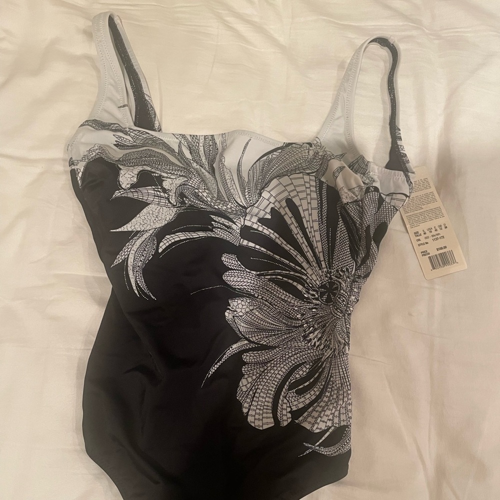 Gottex Monochrome Patterned Swimsuit Size 10 -NWT